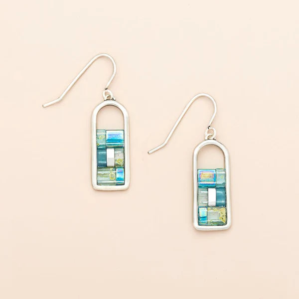 Good Karma Miyuki Frame Earring Marine/Silver