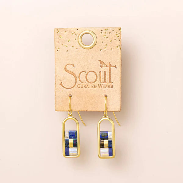 Good Karma Miyuki Frame Earring Indigo/Gold