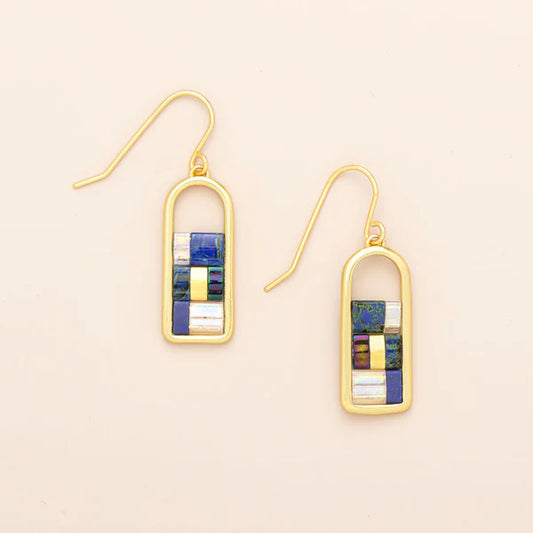 Good Karma Miyuki Frame Earring Indigo/Gold