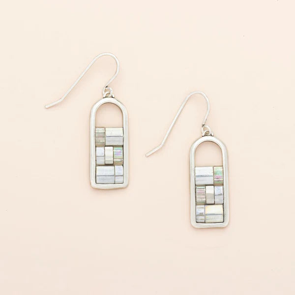 Good Karma Miyuki Frame Earring Frost/Silver