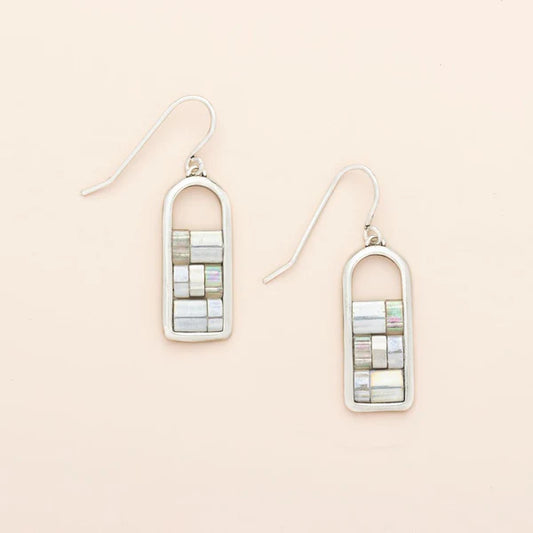 Good Karma Miyuki Frame Earring Frost/Silver