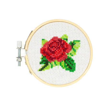 Rose Mini Cross Stitch Embroidery Kit - Front & Company: Gift Store