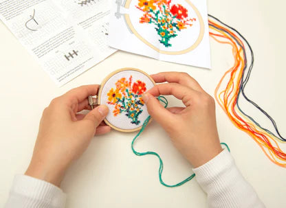 Flowers Mini Cross Stitch Embroidery Kit
