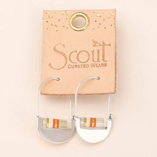 Good Karma Miyuki Crescent Hoop Mist/Salmon/Silver