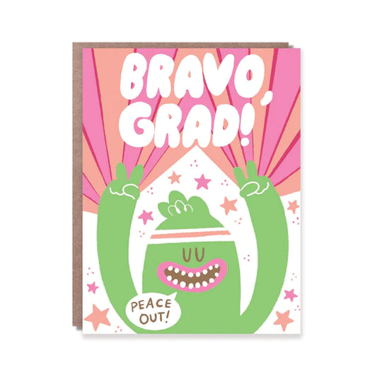 Hello! Lucky Bravo, Grad! Peace Out