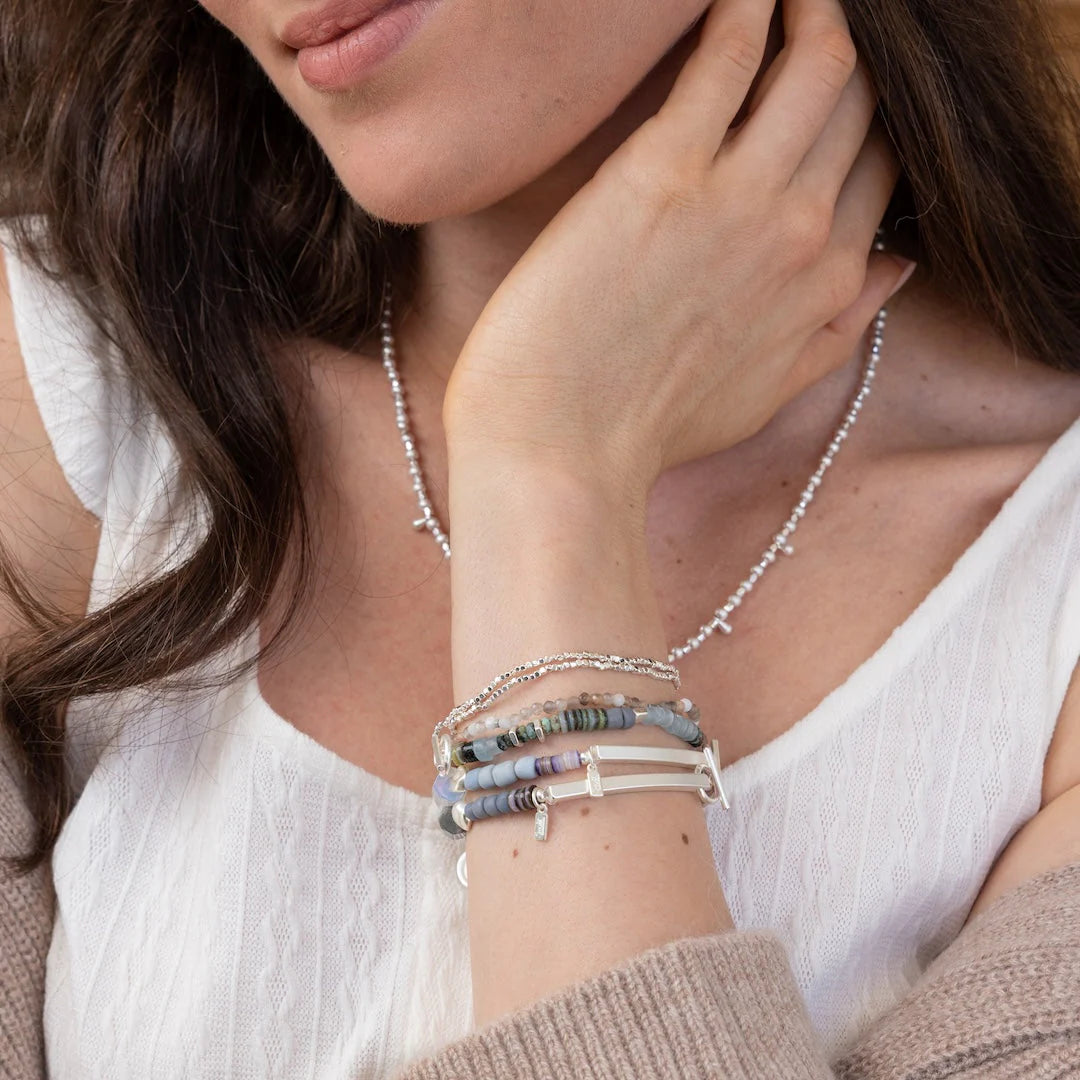 Hidden Message Bracelet - Opalite/Slvr Stone Of Healing "You Are Strong"