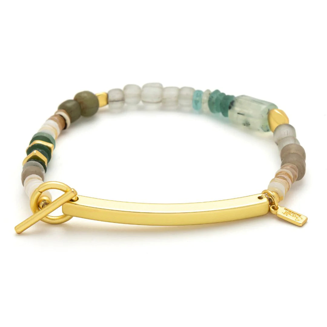 Hidden Message Bracelet - Chiltonite/Gold Stone Of Dreams "Unstoppable"