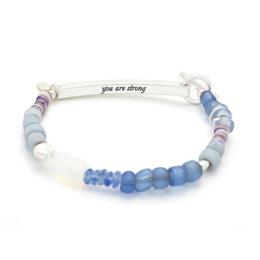 Hidden Message Bracelet - Opalite/Slvr Stone Of Healing "You Are Strong"