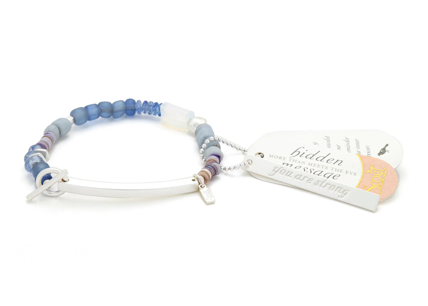 Hidden Message Bracelet - Opalite/Slvr Stone Of Healing "You Are Strong"