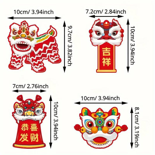 Chinese new year dragon hanging tag decor red