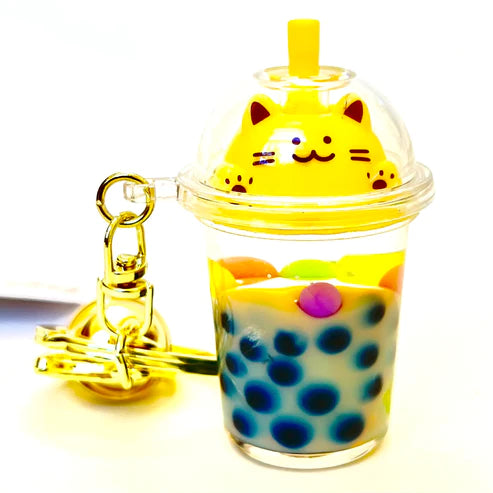 Pastel kitty floaty key charm