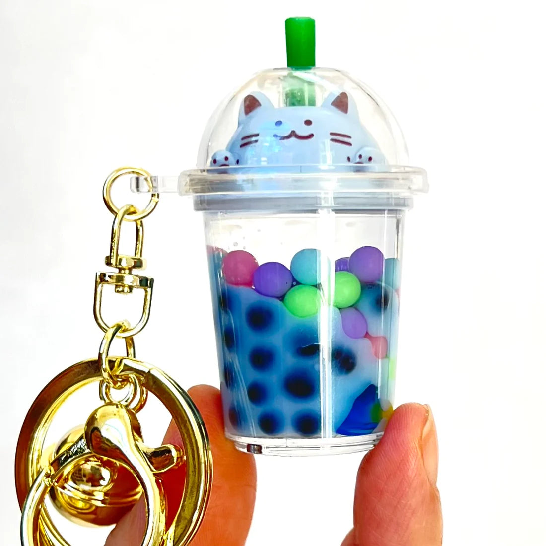 Pastel kitty floaty key charm