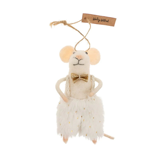 Felt Mouse Ornament: Wintry Wilfred Mouse Holiday Ornament