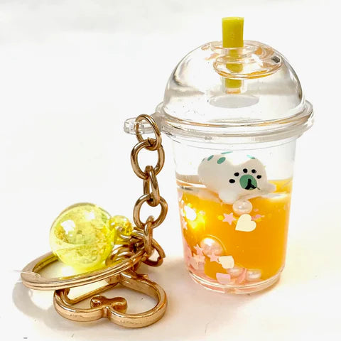 Pastel Animal Dome Boba Keyring