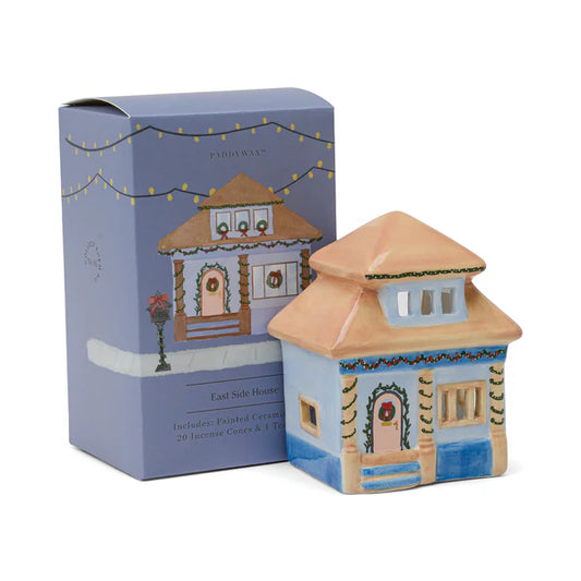 Incense House, No. 06 - East Side House Style Incense & Tea Light Holder Ceramic House
