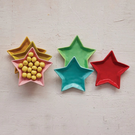 Stoneware Star Shaped Dish, 6 Colors