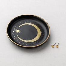 Load image into Gallery viewer, Jewelry Dish &amp; Stud Earring Set - Crescent/Black
