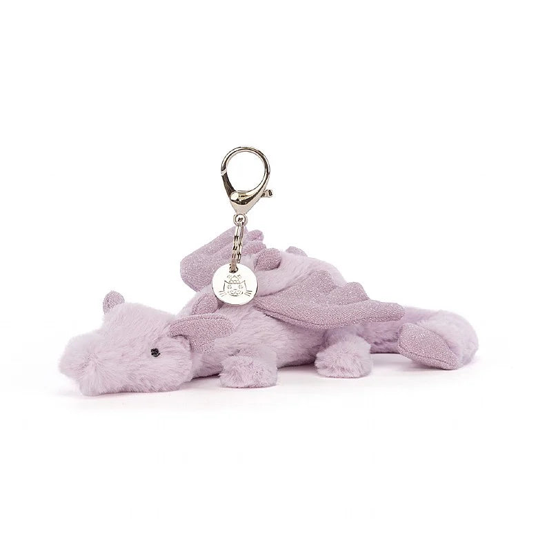 Jellycat Lavender Dragon Bag Charm  - Discontinued in 2024
