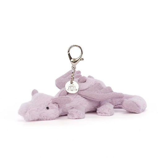 Jellycat Lavender Dragon Bag Charm  - Discontinued in 2024