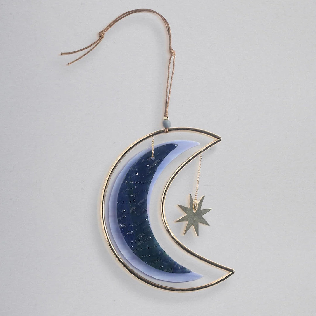 Stained Glass Light Catcher - Moon Star