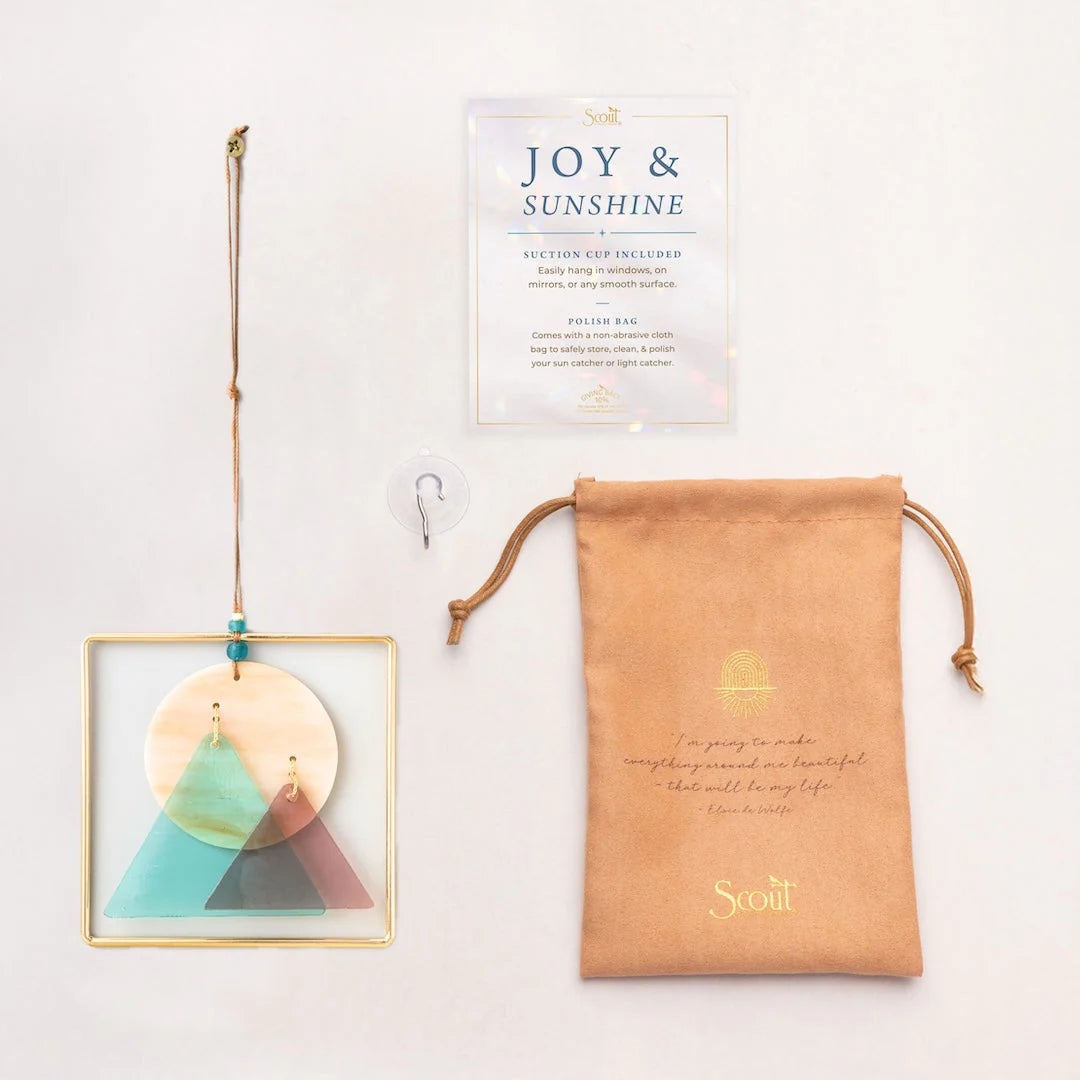 Stained Glass Light Catcher - Sunset Mountains