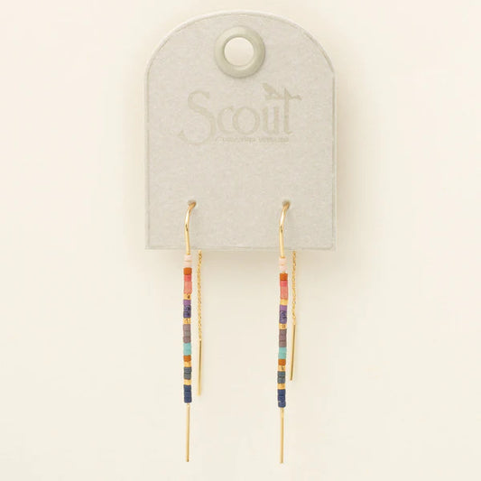 Chromacolor Miyuki Thread Earring - Dark Multi/Gold
