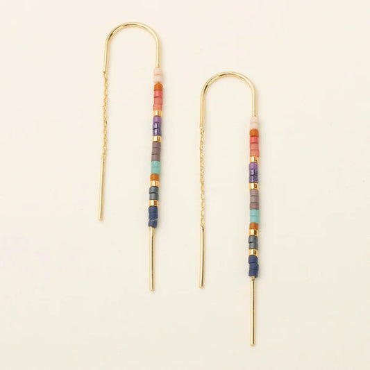 Chromacolor Miyuki Thread Earring - Dark Multi/Gold