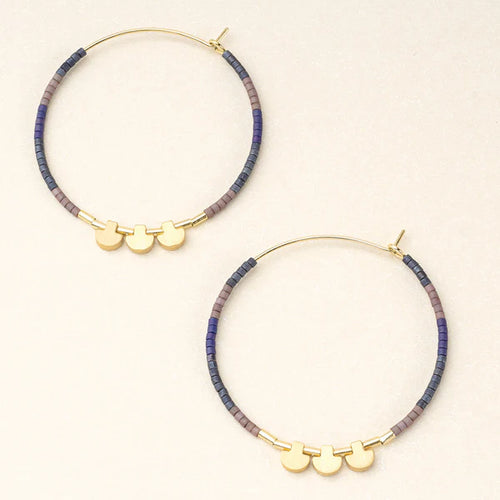 Chromacolor Miyuki Large Hoop - Dark Multi/Gold - Front & Company: Gift Store