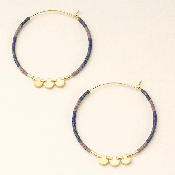 Chromacolor Miyuki Large Hoop - Dark Multi/Gold