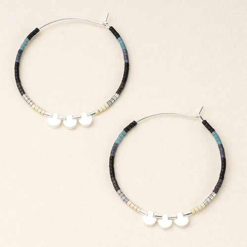 Chromacolor Miyuki Large Hoop - Black Multi/Silver - Front & Company: Gift Store