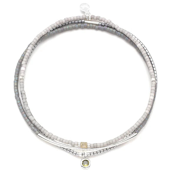 Tonal Chromacolor Miyuki Bracelet Trio - Frost/Silver MR004