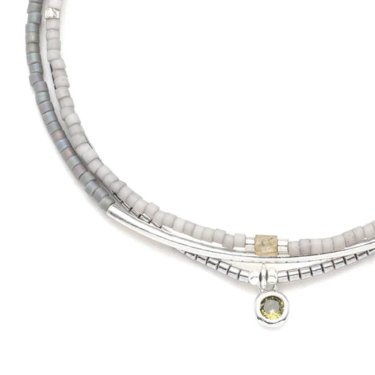 Tonal Chromacolor Miyuki Bracelet Trio - Frost/Silver MR004