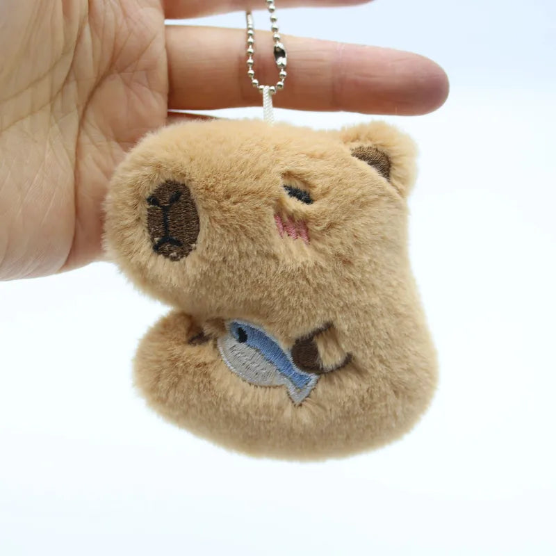 Capybara Holding Fish Key Charm