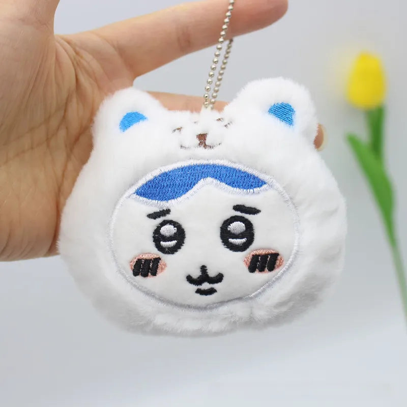 Chiikawa Head White Plush Key Charm