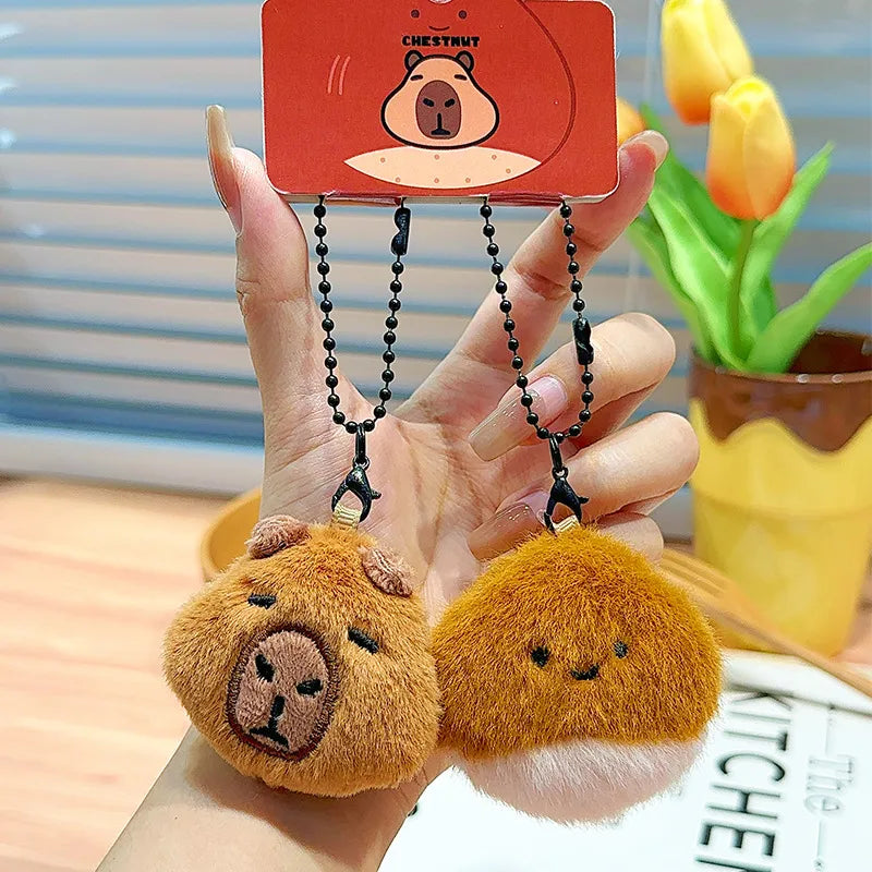 Capybara Chestnut Key Charm Set of 2