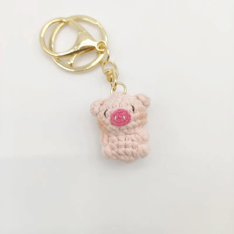 Pig Crochet Keychain
