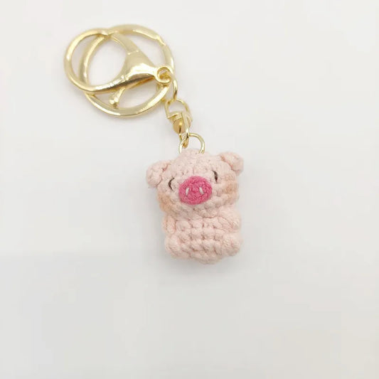 Pig Crochet Keychain