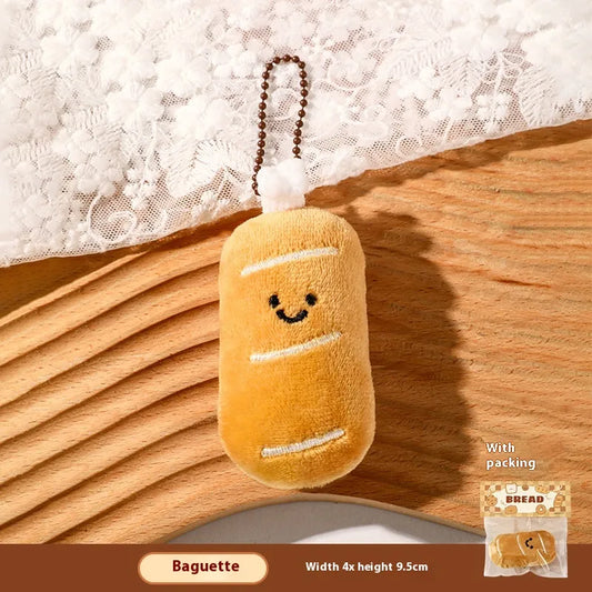 Cream Bun Baguette Plush Key Charm