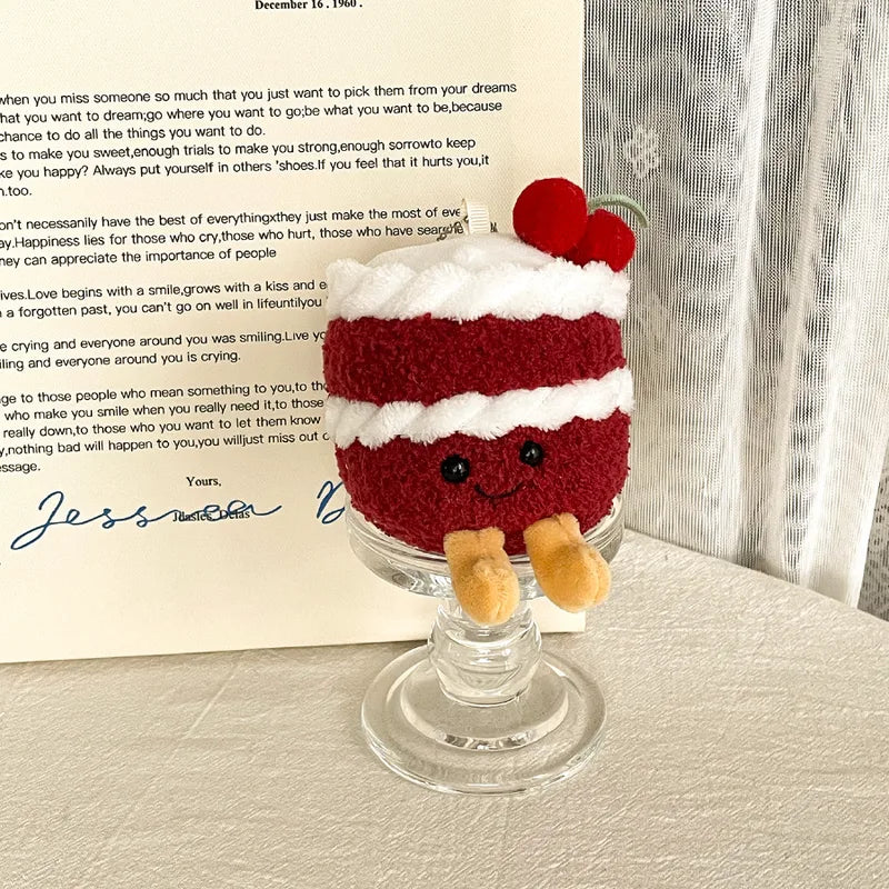 Cake with Cute Face Bag Charm Silicon Strap