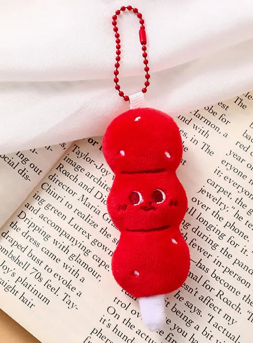 Tanghulu Red Plush Key Charm