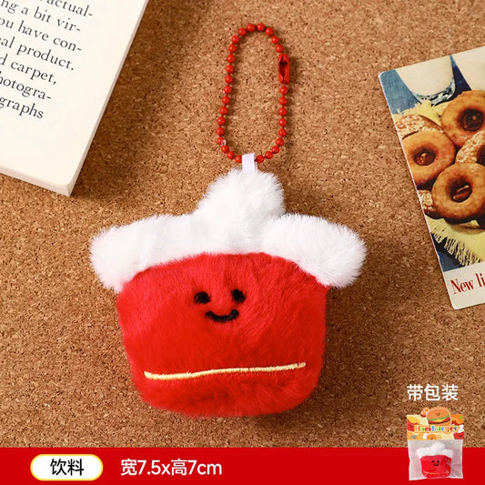Red Drink Plush Key Charm