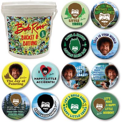 Bob Ross Metal Button