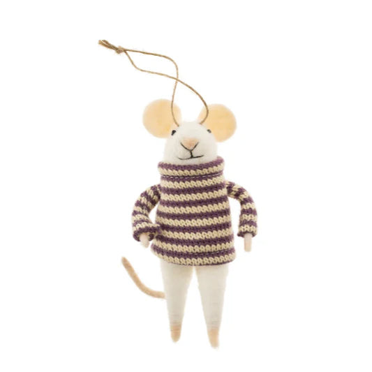Felt Mouse Ornament:  Nellie Mouse Holiday Ornament