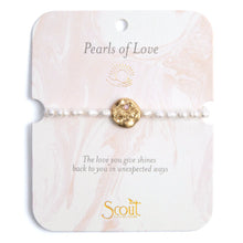 Load image into Gallery viewer, Pearl Affirmation Bracelet - Love/Gold
