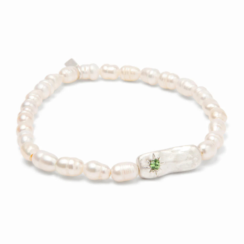Pearl Affirmation Bracelet - Luck/Silver