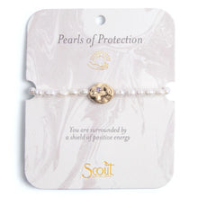 Load image into Gallery viewer, Pearl Affirmation Bracelet - Protection/Gold
