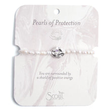 Load image into Gallery viewer, Pearl Affirmation Bracelet - Protection/Silver
