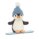 Jellycat Peanut Penguin Snowboarding Small - Front & Company: Gift Store