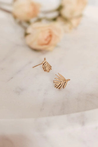 Palm Leaf - Gold Earrings - Front & Company: Gift Store