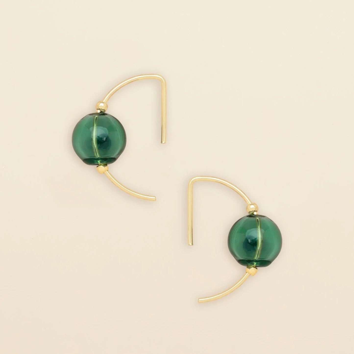 Refined Glass Hoop/Teal/Gold